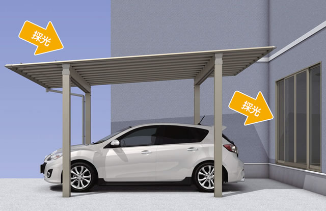 カーポート　採光